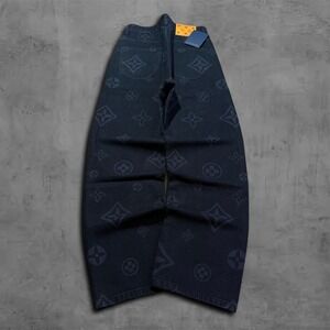 Wide Leg Black Louis Vuitton Monogram Luxury Jeans